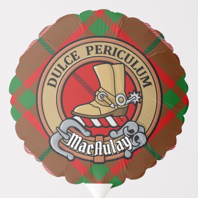 Clan MacAulay Crest over Tartan Balloon (Front)
