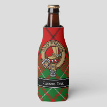 Clan MacAulay Crest over Tartan Bottle Cooler