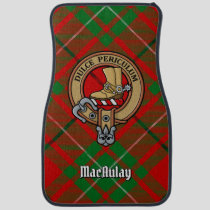 Clan MacAulay Crest over Tartan Car Floor Mat