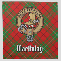 Clan MacAulay Crest over Tartan Cloth Napkin
