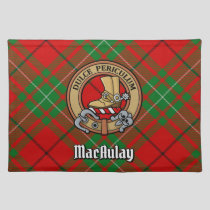 Clan MacAulay Crest over Tartan Cloth Placemat