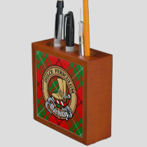 Clan MacAulay Crest over Tartan Desk Organizer