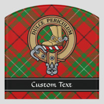 Clan MacAulay Crest over Tartan Door Sign