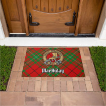 Clan MacAulay Crest over Tartan Doormat