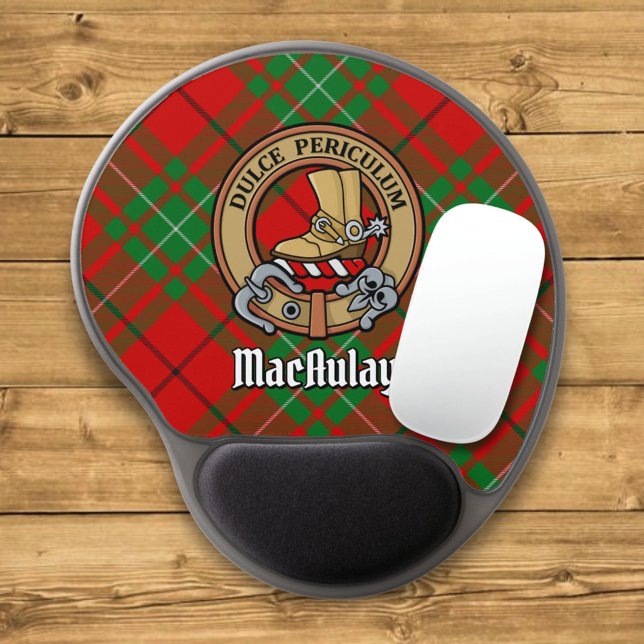 Clan MacAulay Crest over Tartan Gel Mouse Pad (Creator Uploaded)