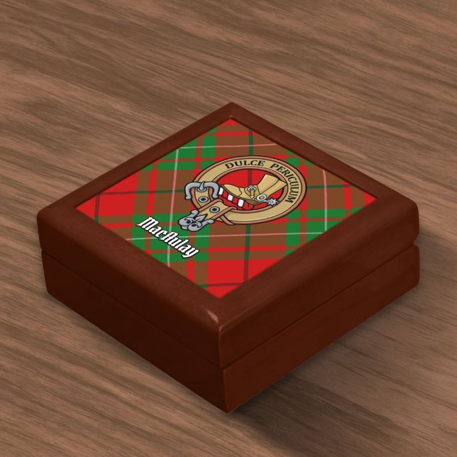 Clan MacAulay Crest over Tartan Gift Box (Creator Uploaded)