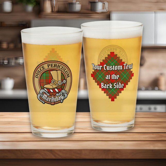 Clan MacAulay Crest over Tartan Glass (Creator Uploaded)