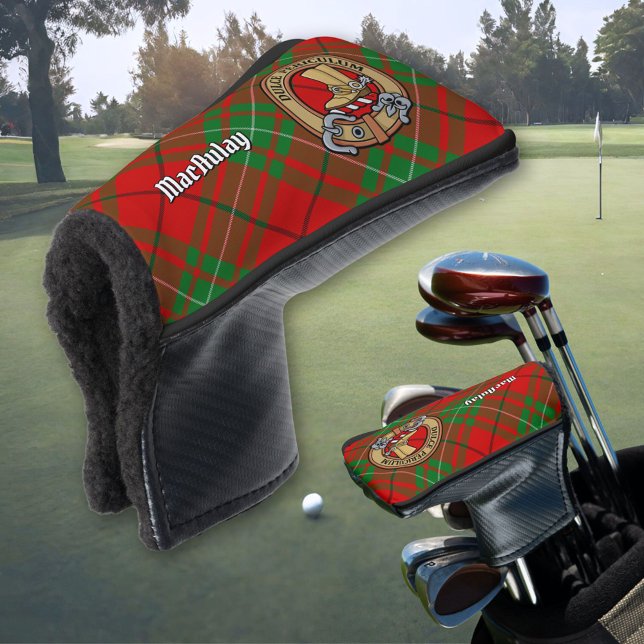 Clan MacAulay Crest over Tartan Golf Head Cover (Creator Uploaded)