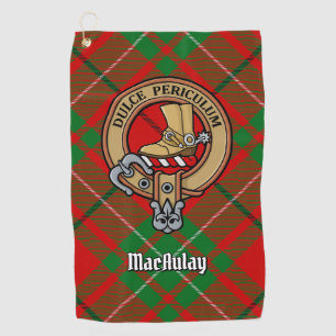 Clan MacAulay Crest over Tartan Golf Towel