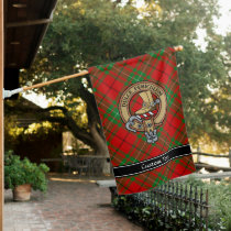 Clan MacAulay Crest over Tartan House Flag