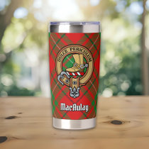 Clan MacAulay Crest over Tartan Insulated Tumbler