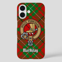 Clan MacAulay Crest over Tartan iPhone Case