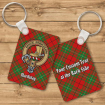 Clan MacAulay Crest over Tartan Keychain