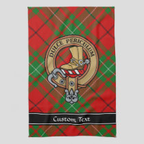 Clan MacAulay Crest over Tartan Kitchen Towel