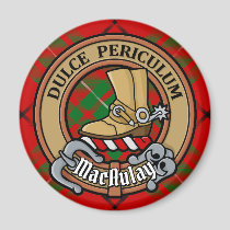 Clan MacAulay Crest over Tartan Magnet