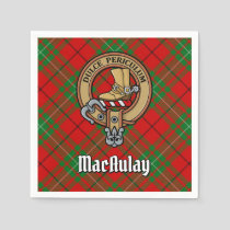 Clan MacAulay Crest over Tartan Napkins