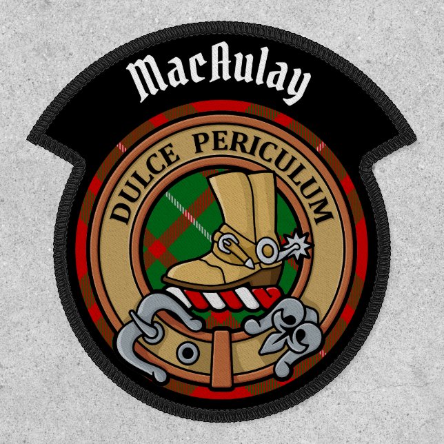 Clan MacAulay Crest over Tartan Patch (Front)