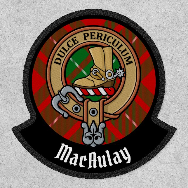 Clan MacAulay Crest over Tartan Patch (Front)