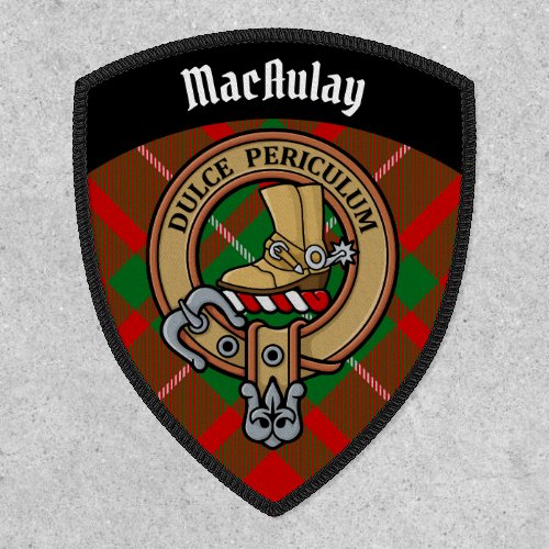 Clan MacAulay Crest over Tartan Patch