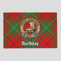 Clan MacAulay Crest over Tartan Placemat