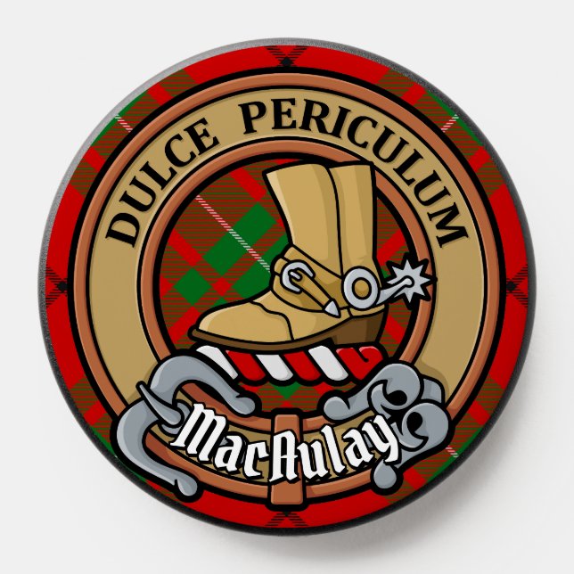 Clan MacAulay Crest over Tartan PopSocket (Popsocket)