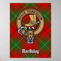 Clan MacAulay Crest over Tartan Poster