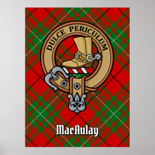 Clan MacAulay Crest over Tartan Poster
