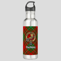 Clan MacAulay Crest over Tartan Stainless Steel Water Bottle