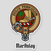 Clan MacAulay Crest over Tartan Sticker