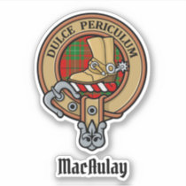 Clan MacAulay Crest over Tartan Sticker