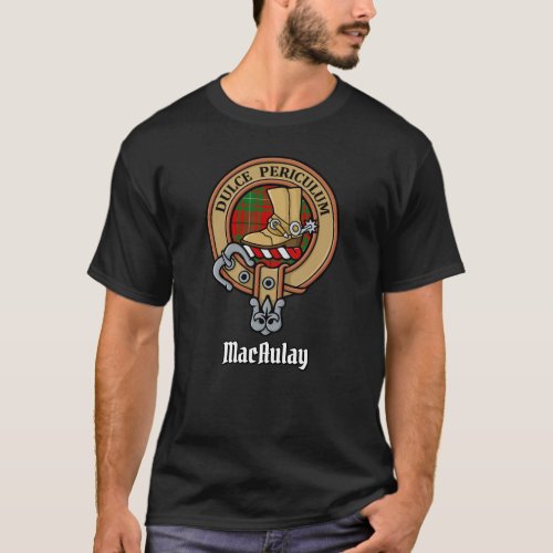 Clan MacAulay Crest over Tartan T_Shirt