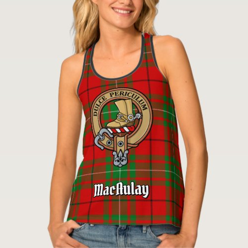 Clan MacAulay Crest over Tartan Tank Top