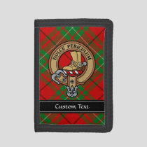 Clan MacAulay Crest over Tartan Trifold Wallet