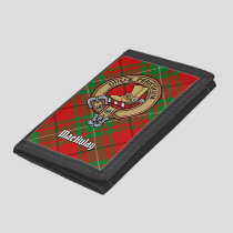 Clan MacAulay Crest over Tartan Trifold Wallet