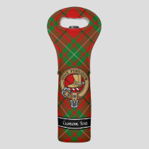 Clan MacAulay Crest over Tartan Wine Bag