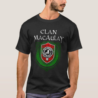 Clan Macaulay Surname Scottish Clan Tartan Shield T-Shirt