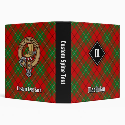 Clan MacAulay Tartan 3 Ring Binder