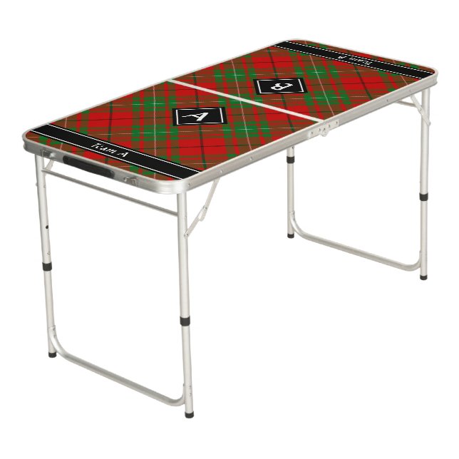 Clan MacAulay Tartan Beer Pong Table (Angled)
