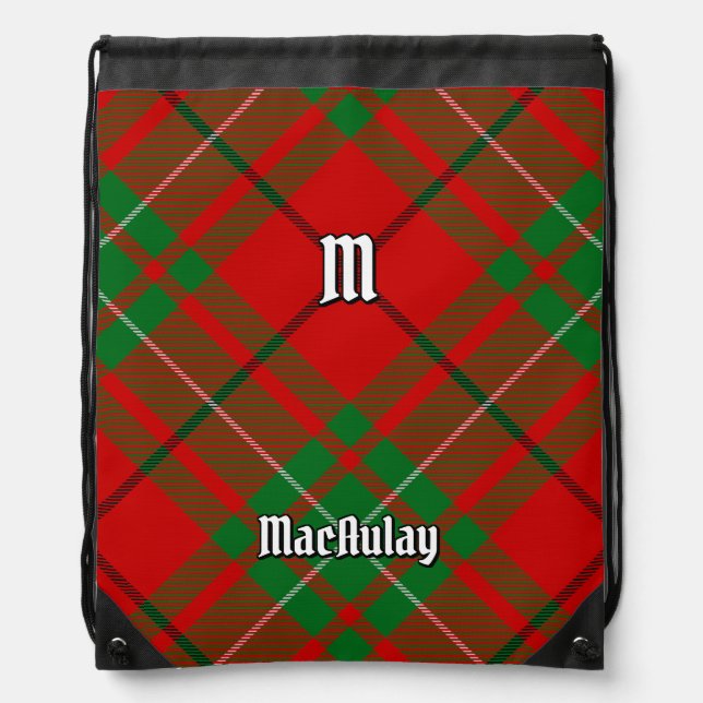 Clan MacAulay Tartan Drawstring Bag (Front)