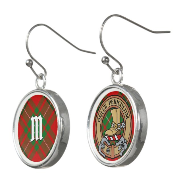 Clan MacAulay Tartan Earrings (Angled)