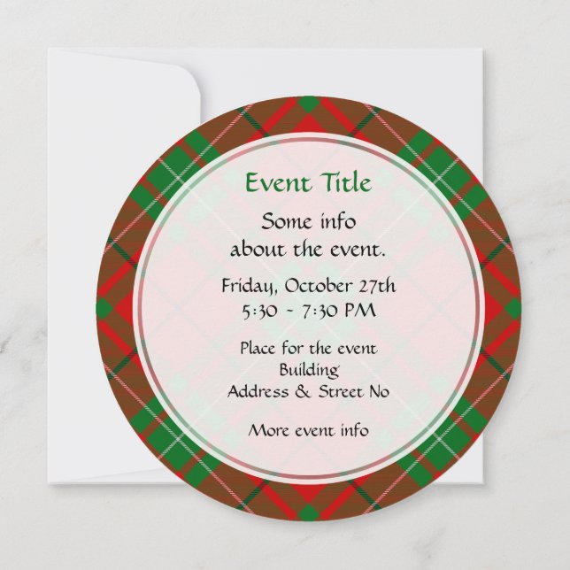 Clan MacAulay Tartan Invitation (Back)