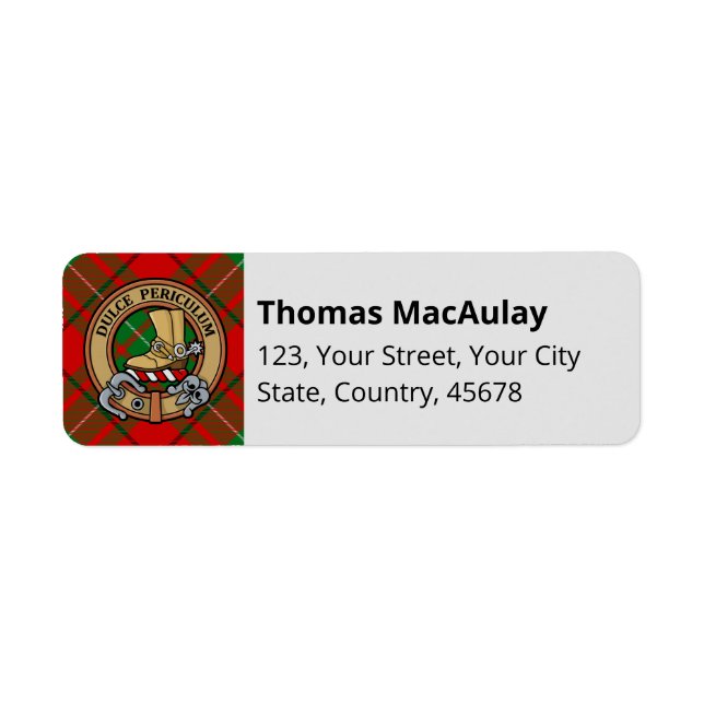Clan MacAulay Tartan Label (Front)