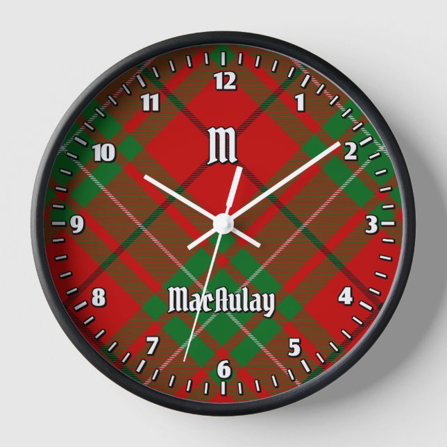 Clan MacAulay Tartan Large Clock (Front)