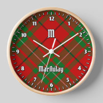 Clan MacAulay Tartan Large Clock
