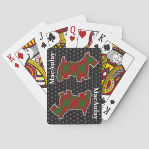 Clan MacAulay Tartan Scottish Terrier Poker Cards