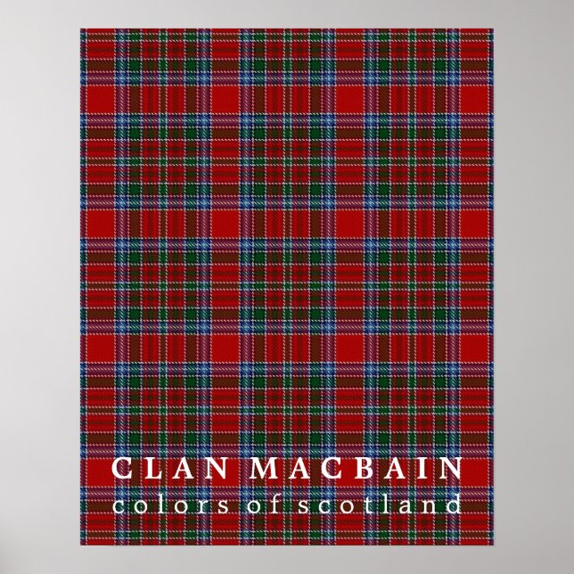 Clan MacBain Colors of Scotland Tartan Poster (Front)