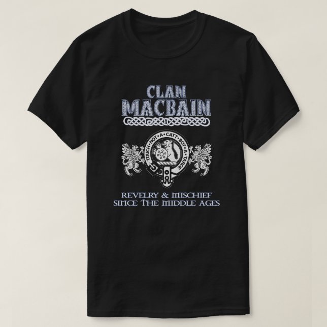 Clan MacBain crest Scottish clans Scottish surname T-Shirt (Design Front)