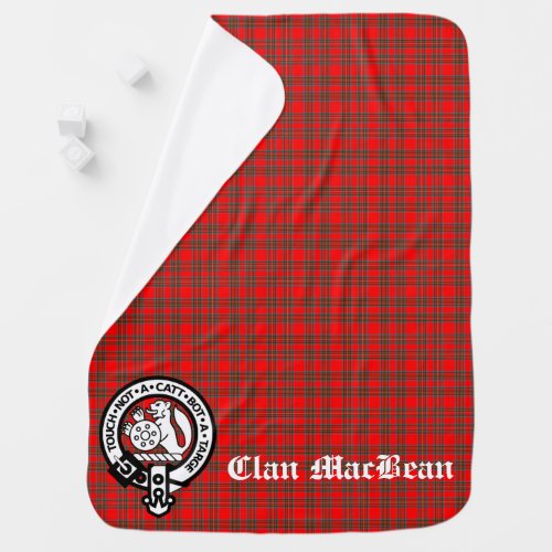 Clan MacBean Crest Badge  Tartan Baby Blanket