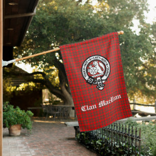 Clan MacBean Crest Badge & Tartan House Flag