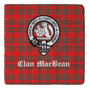 Clan MacBean Crest Badge & Tartan Trivet